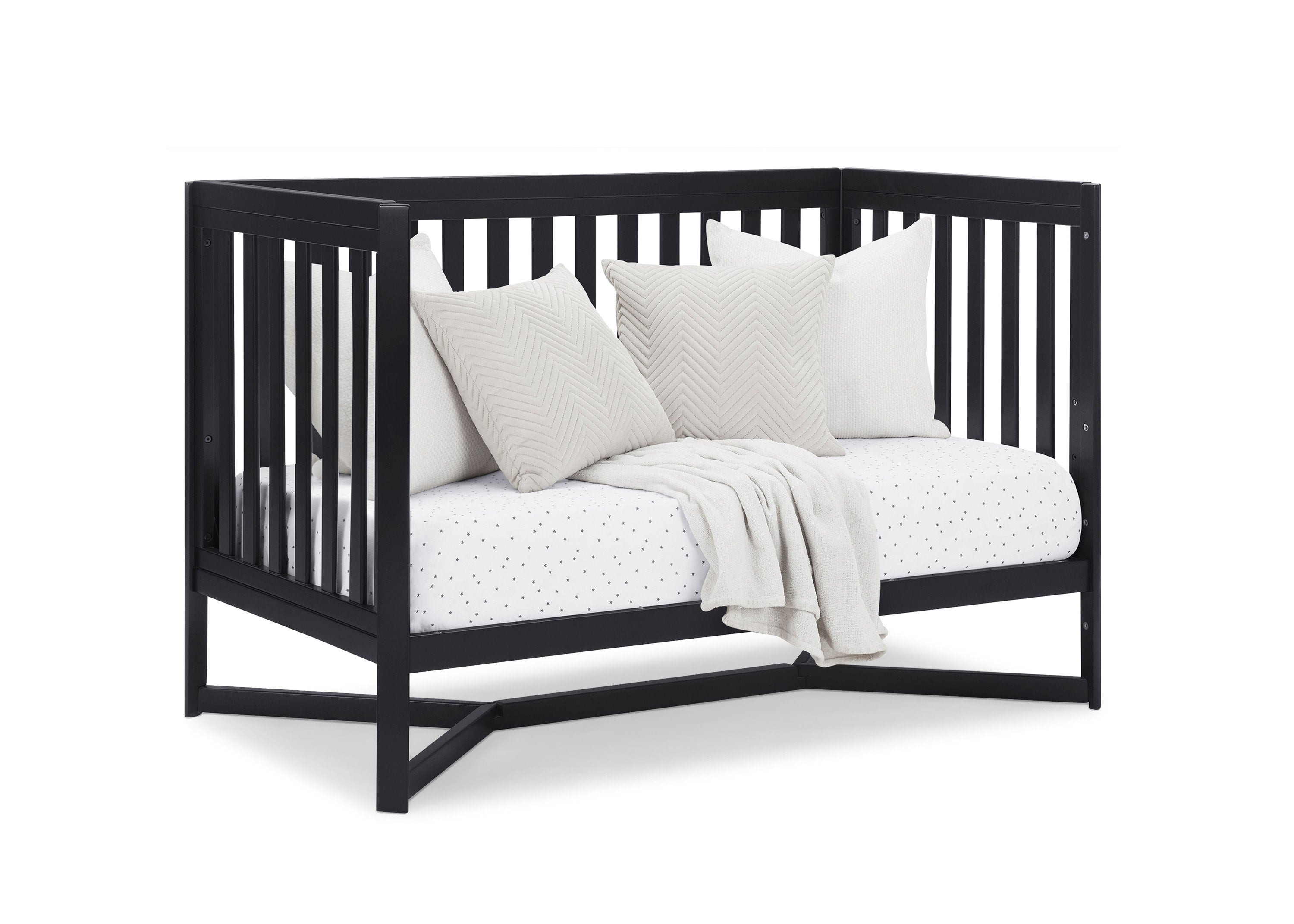 Tribeca 4-in-1 Convertible Baby Crib - White Nursery Furniture for Newborn to Toddler Bed - Perfect for Modern Nursery Rooms & Daycare Centers