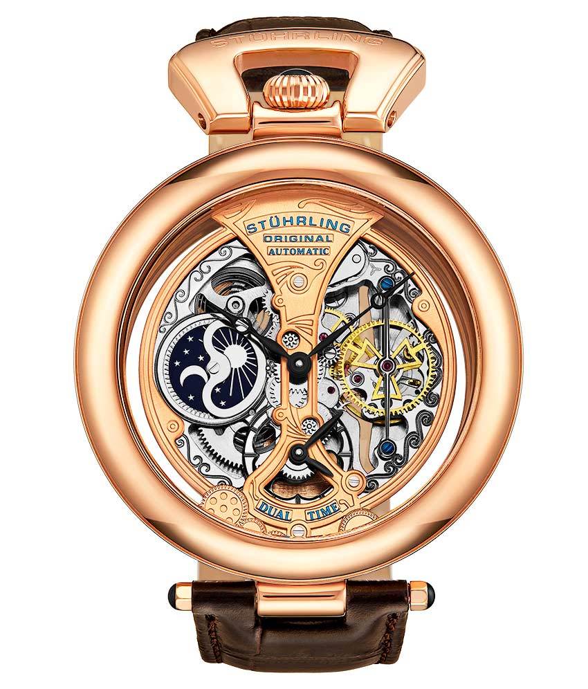 Emperor's Grandeur 127A Automatic 49mm Skeleton Watch for Men - Luxury Mechanical Timepiece with Open Heart Design - Perfect for Formal Events, Business Meetings & Special Occasions