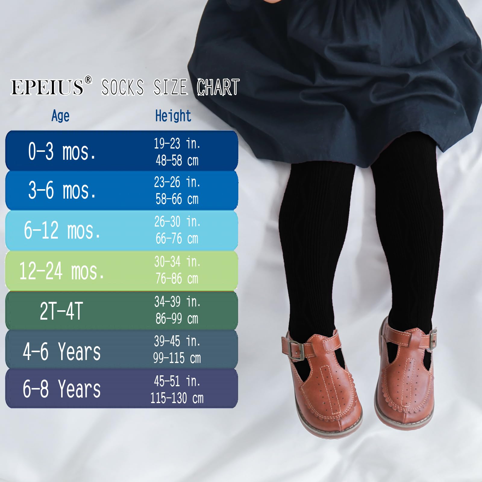 EPEIUS Baby Girls Tights - Soft Cable Knit Cotton Leggings & Stockings for Newborns, Infants & Toddlers (3/6 Pack) - Perfect for Playtime, Daycare & Winter Outfits