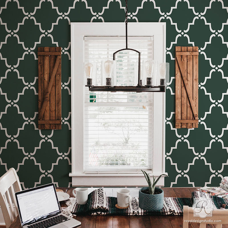 Moorish Trellis Wall Stencil - Reusable DIY Painting Template for Home Decor, Geometric Wall Art, Furniture Makeover - Perfect for Bedroom, Living Room, Nursery & Accent Walls