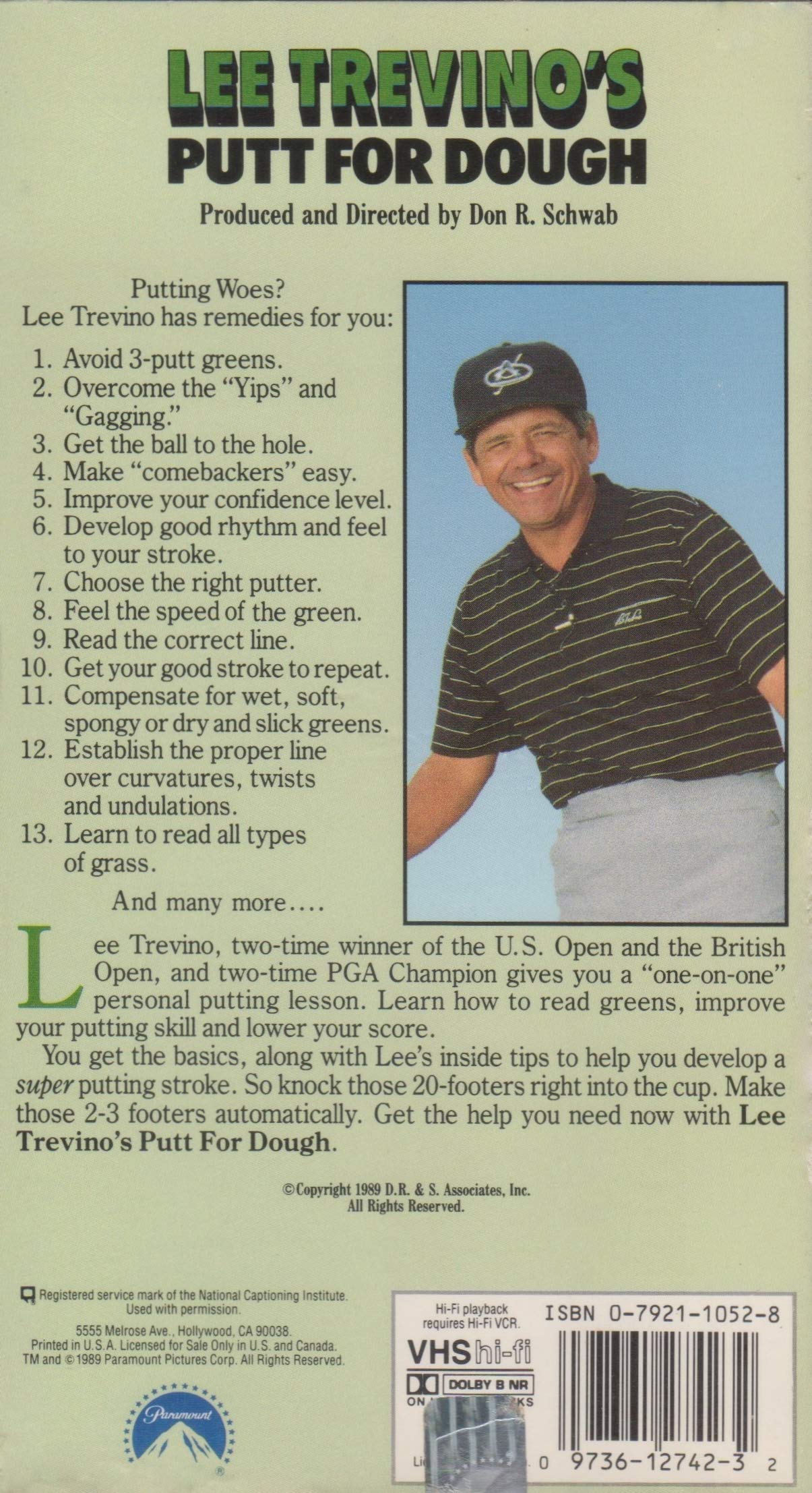 Putt for Dough Golf Training VHS Tape - Improve Your Putting Skills & Win More Games | Perfect for Home Practice & Golf Enthusiasts