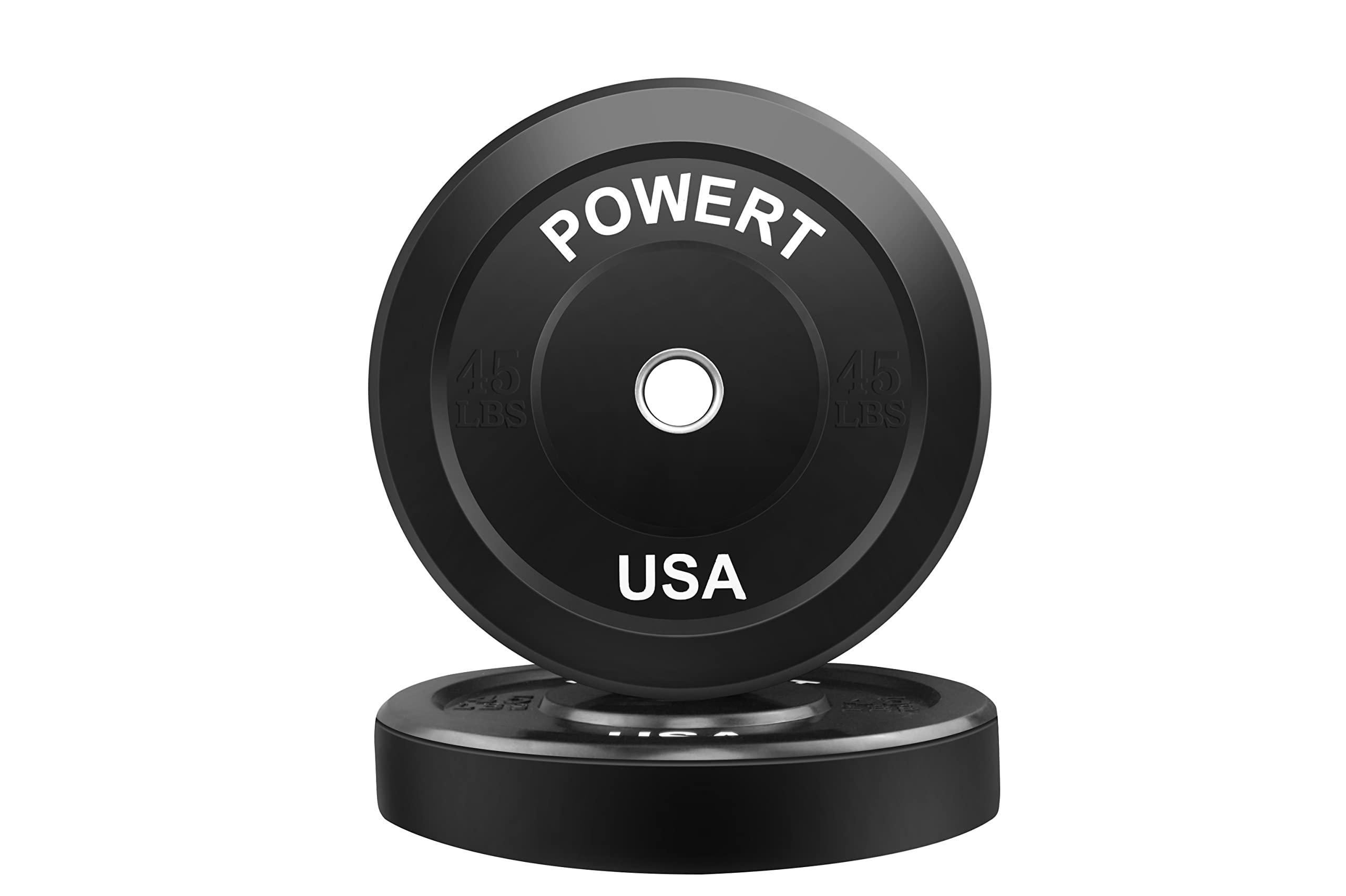 2-Inch Olympic Barbell Bumper Plates Pair - 5lb/10lb/15lb/25lb/35lb/45lb Weight Plates with Steel Ring Insert for CrossFit, Weightlifting & Strength Training - Perfect for Home Gym & Commercial Fitness Centers
