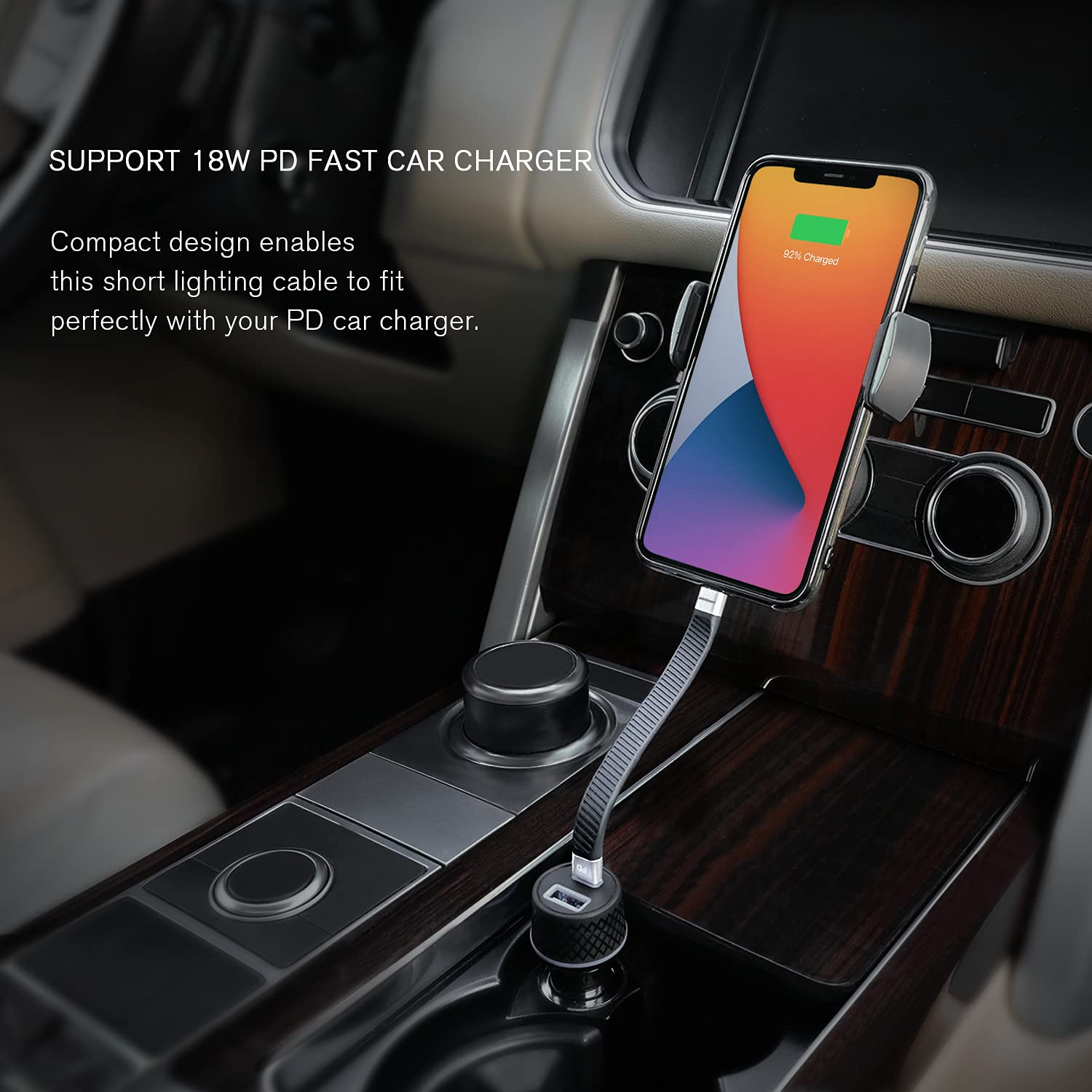 MFi Certified USB C to Lightning Cable 13.5cm - 30W Fast Charging & 480Mbps Data Sync Cable for iPhone 14 Pro/14/13/13 Pro/12 Pro Max/12/11/11 Pro/X/XS (Not Compatible with DAC) - Perfect for Travel, Car Charging & Home Use