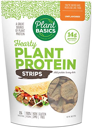 Hearty Plant Protein Strips - Unflavored, 1 lb | Non-GMO, Gluten Free, Low Fat & Sodium | Vegan Meat Substitute for Salads, Stir-Fries & Meal Prep