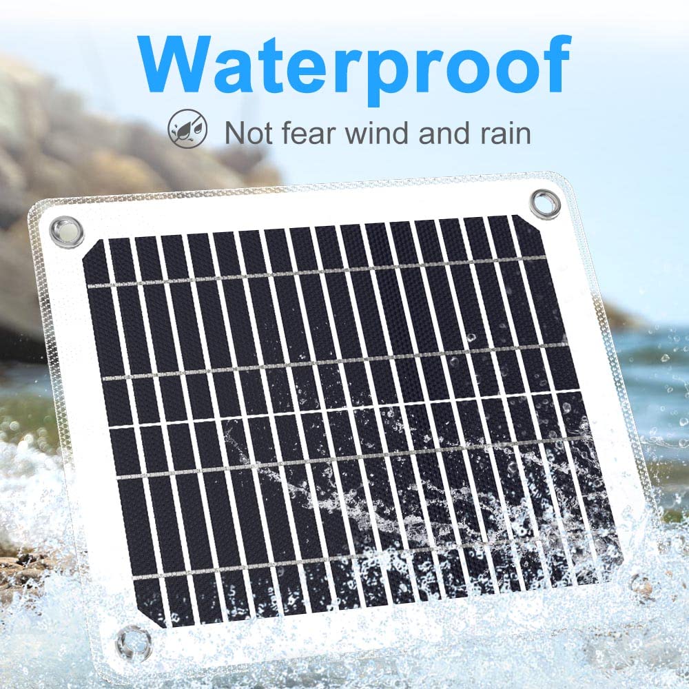 SUNAPEX 5W 12V Solar Battery Charger - Waterproof for Car, Boat, RV