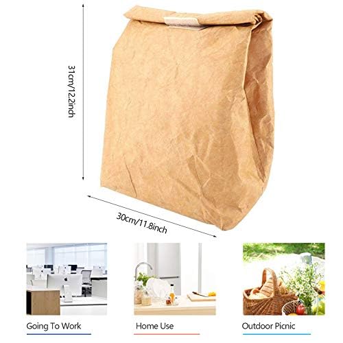 Waterproof Insulated Lunch Box for Women & Men - Eco-Friendly Kraft Paper Lunch Bag for Office, School & Outdoor Picnic (Brown) | Perfect for Work, Hiking & Travel