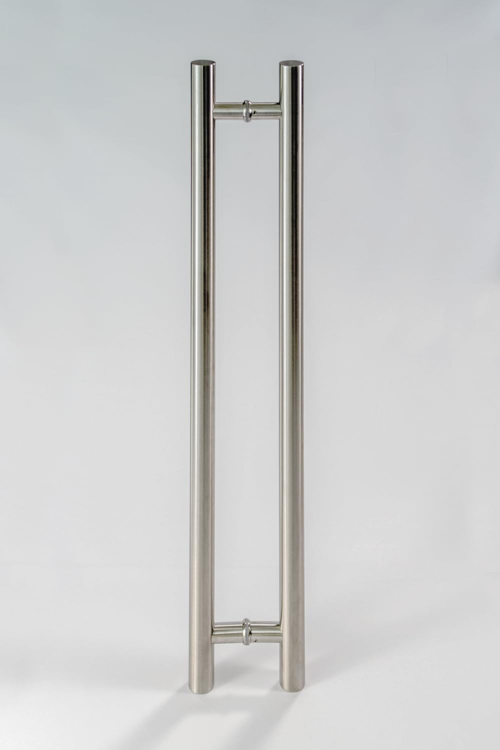 12 Inch Modern Brushed Nickel Satin Finish Door Handles - Stainless Steel Round Bar Pulls for Home, Office & Commercial Doors - Perfect for Entry Doors, Shower Glass Doors & Sliding Barn Doors (1 Foot Long)