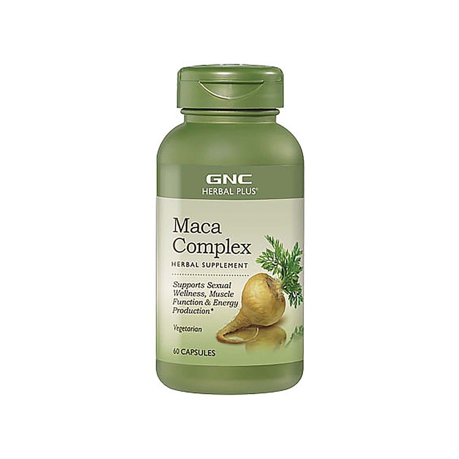 GNC Herbal Plus Maca Complex 60 Capsules - Natural Energy & Sexual Wellness Supplement for Men & Women - Boost Libido & Stamina for Better Intimacy & Vitality