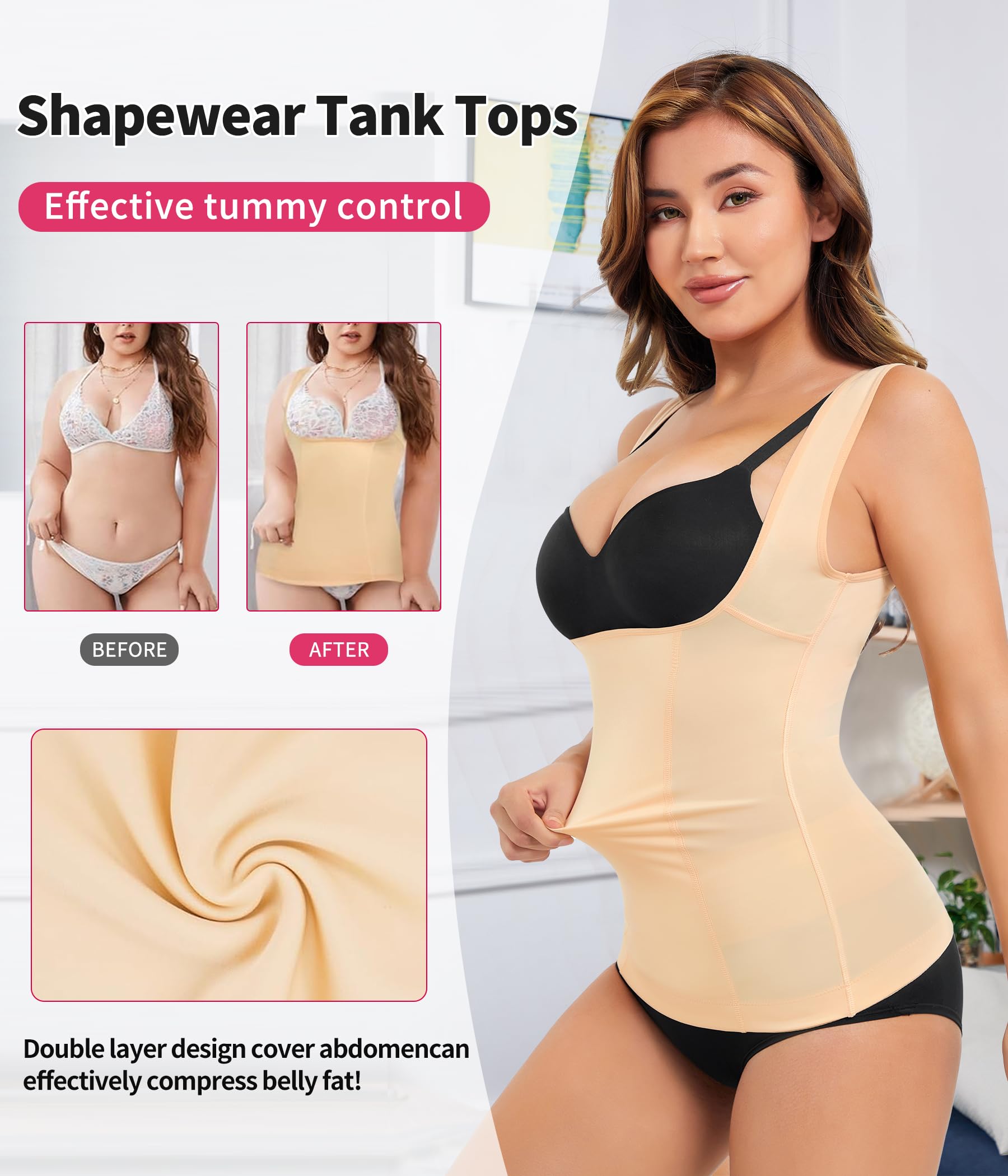 Gotoly Women's Waist Cincher - Tummy Control Shapewear for Women, Slimming Compression Vest, Invisible Body Shaper for Daily Wear & Special Occasions