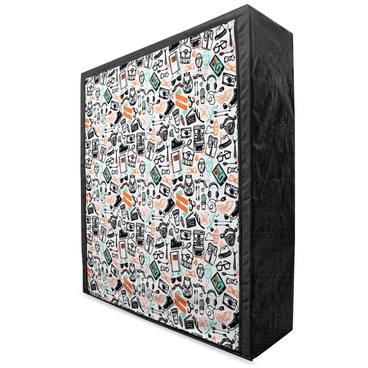 Ambesonne Portable Fabric Wardrobe Closet with Shelves - 59