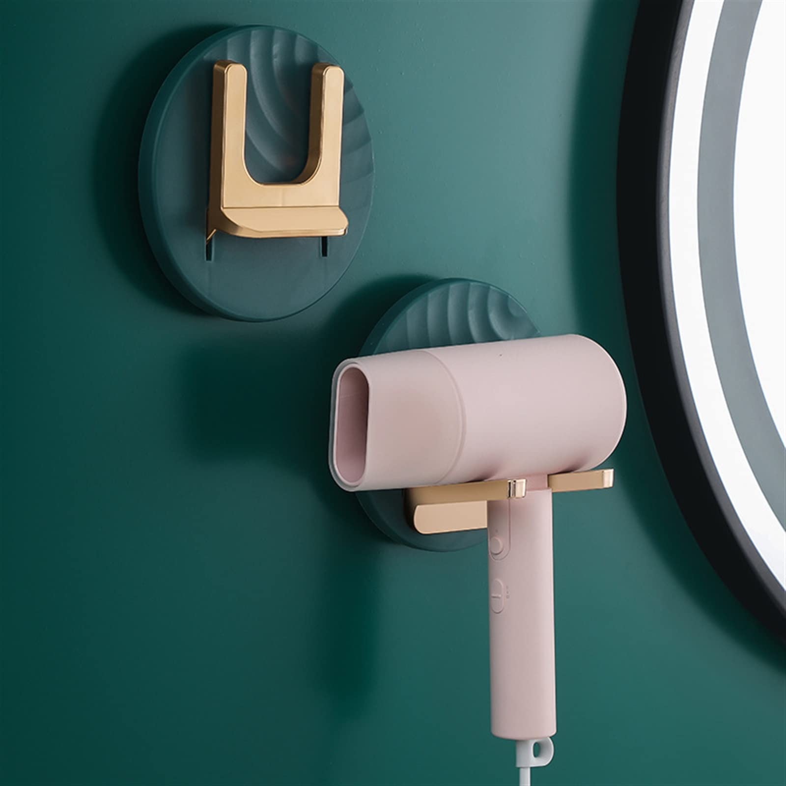 Foldable Hair Dryer Holder - Wall Mounted, No Drill for Bathroom Storage & Organization