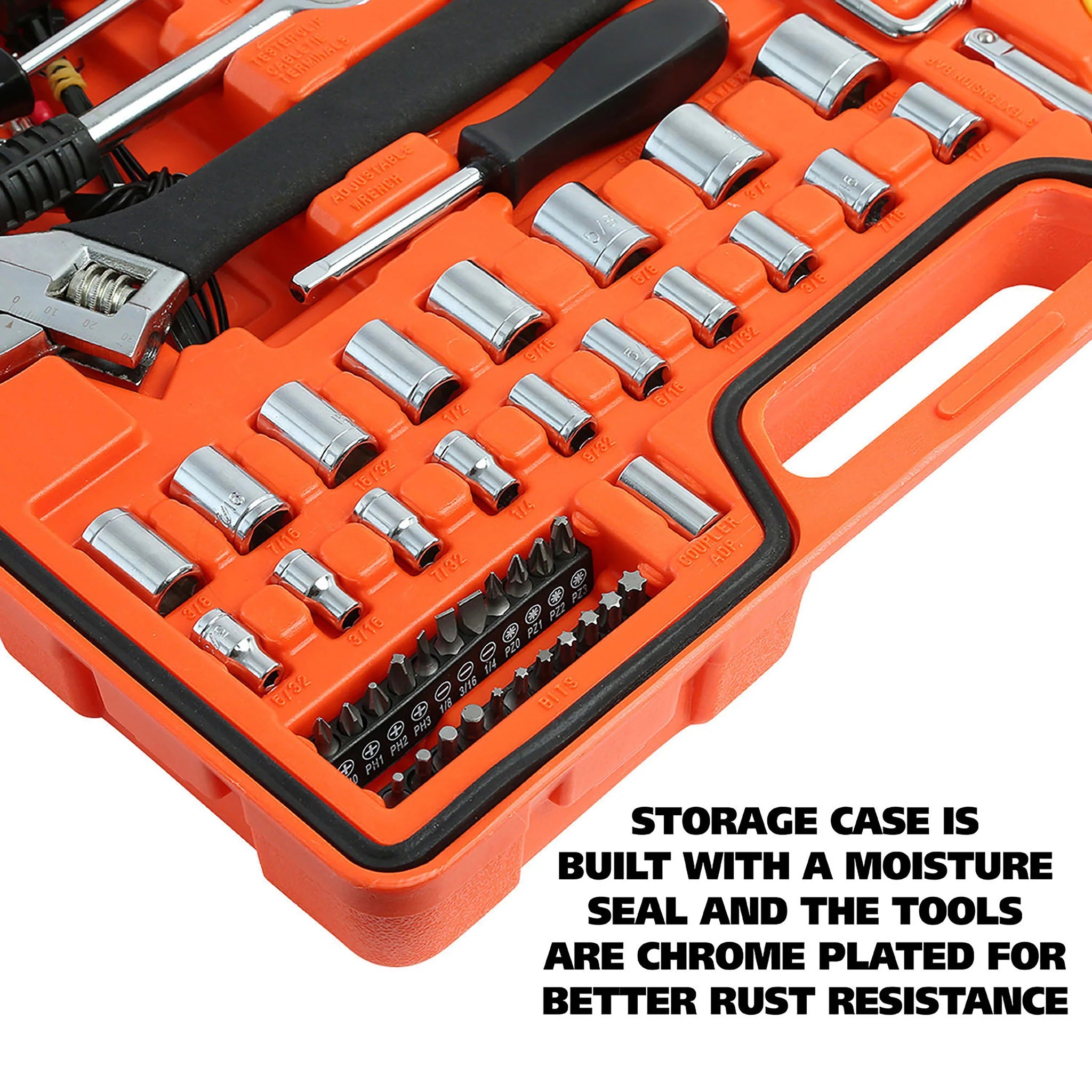 **GreatNeck MS125 125-Piece Marine Tool Set - Waterproof Boat Tool Kit with Chrome Plated Tools for Emergency Repairs & Maintenance | Ideal for Boating, Fishing, and Marine Adventures**