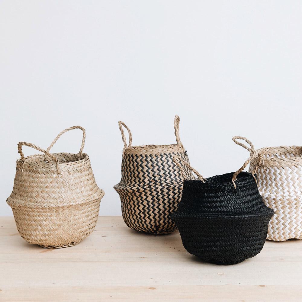 Mini Belly Basket - Small Woven Storage Basket for Home Organization, Nursery, Bathroom & Office Decor - Perfect for Toys, Blankets, and Essentials
