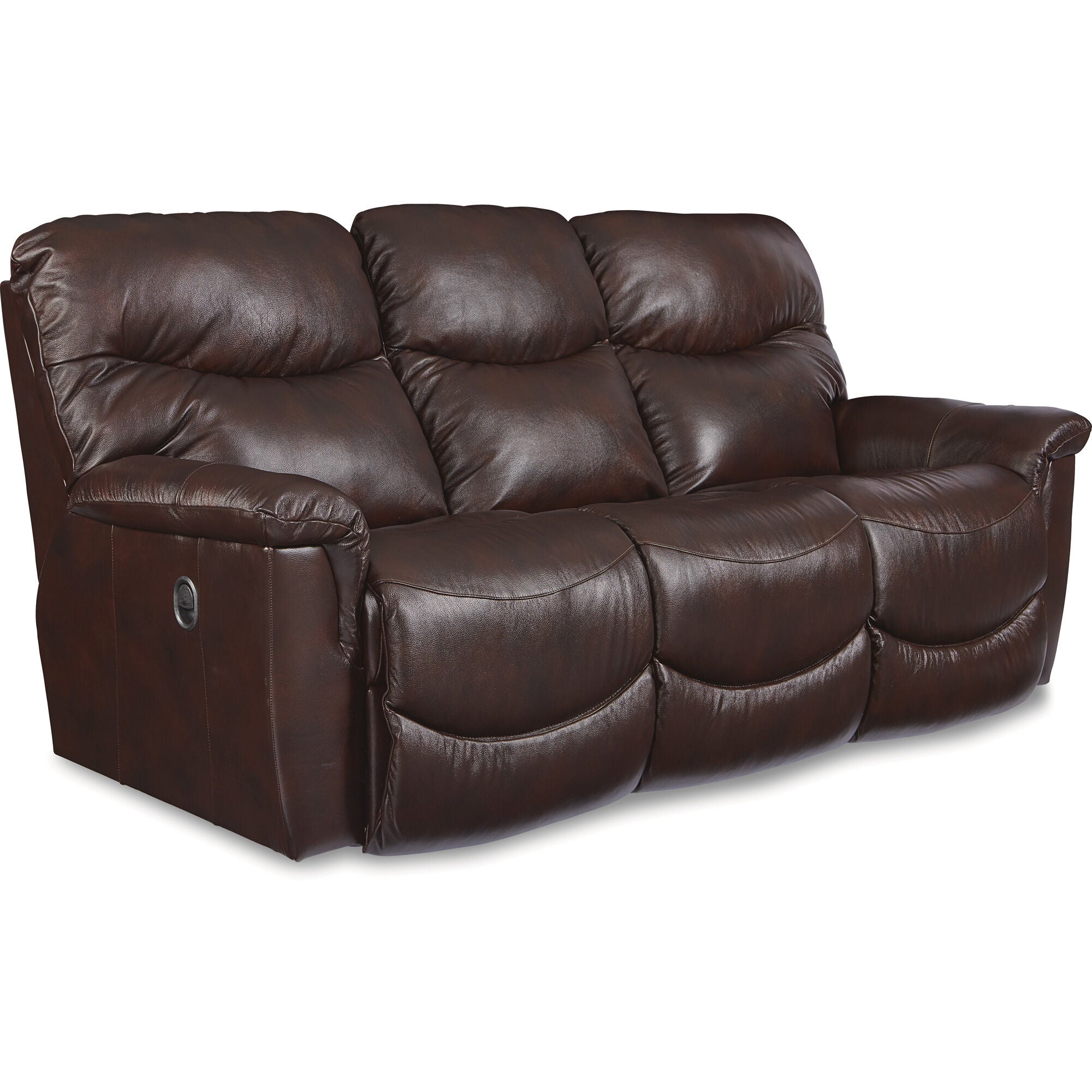 James Genuine Leather Reclining Sofa - 3-Seater Power Recliner with USB Charging & Cup Holders - Perfect for Living Room, Home Theater & Family Gatherings