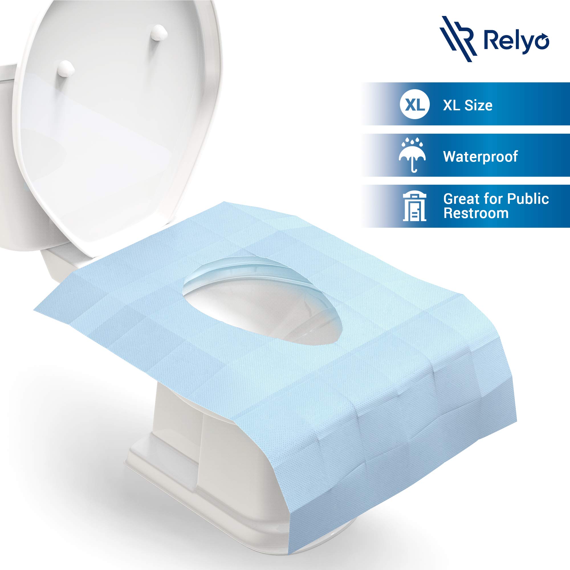 Disposable Toilet Seat Covers 100% Waterproof (20 Pack) - XL Size for Adults & Kids - Travel, Public Restrooms, Airplane & Camping Essentials - Perfect for Potty Training & Hygiene Protection