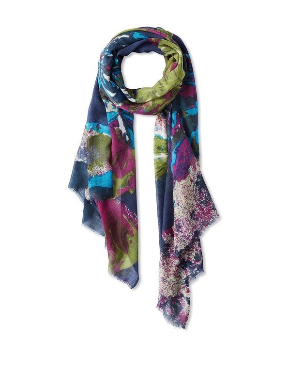 Annistyn Floral Scarf - Lightweight Soft Womens Fashion Shawl Wrap for Spring Summer Outfits, Perfect for Travel, Beach, Office and Special Occasions