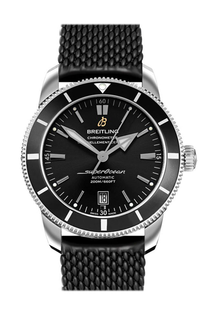 Breitling Superocean Heritage 2 42mm Men's Luxury Dive Watch - Black Rubber Strap AB2010121 B1S1 | Waterproof Chronograph for Swimming, Diving & Everyday Wear