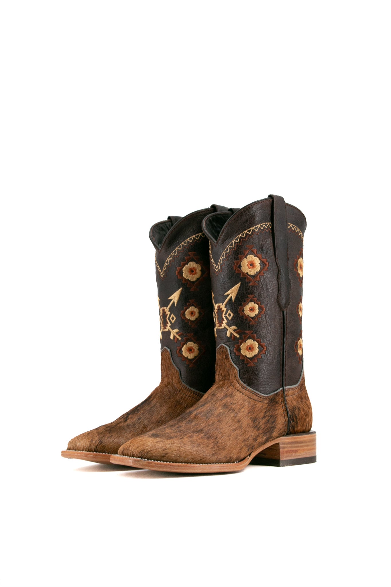 Women's Cowhide Square Toe Cowgirl Boots - Western Ankle Boots Size 8 (JF20) - Perfect for Country Dancing, Rodeo & Casual Wear - Final Sale