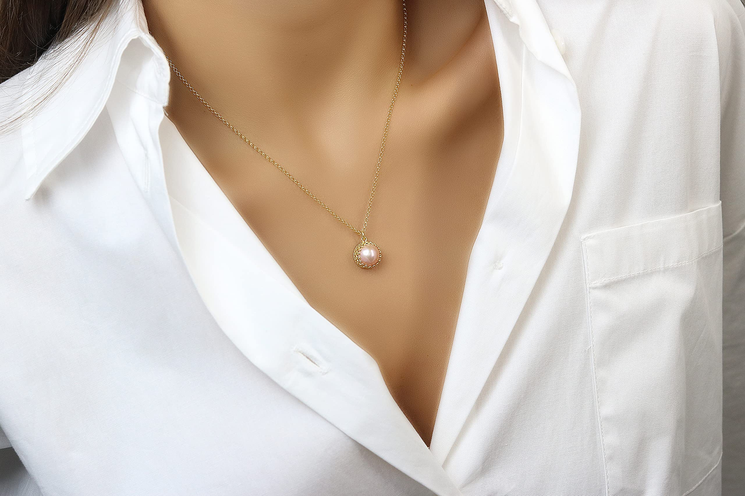 Elegant Pearl Necklace for Women - Handmade June Birthstone Jewelry | Wedding, Layering & Everyday Wear