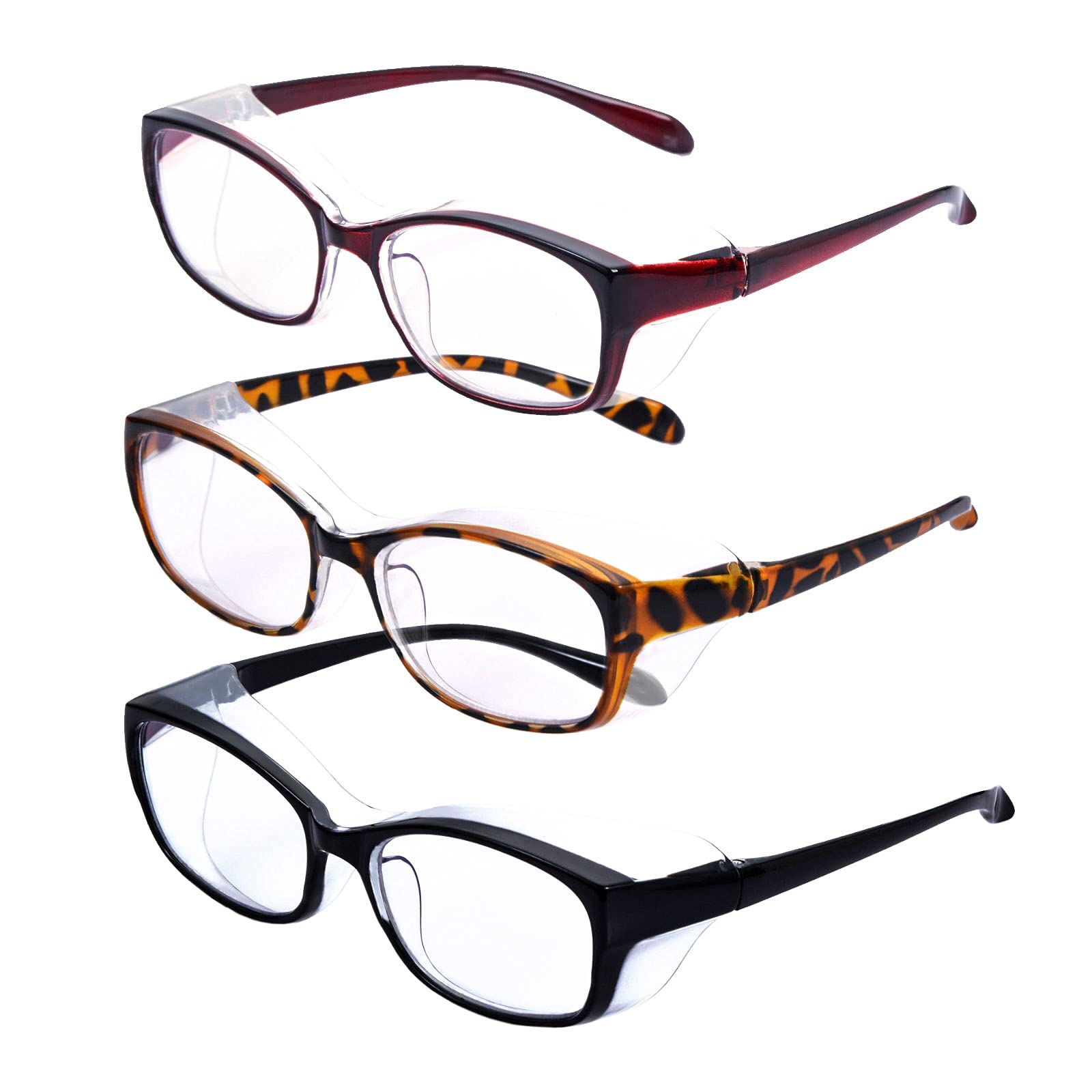 Blue Light Blocking Safety Glasses with Side Shields - Multifocus Reading Glasses for Computer Work, DIY Projects & Outdoor Activities