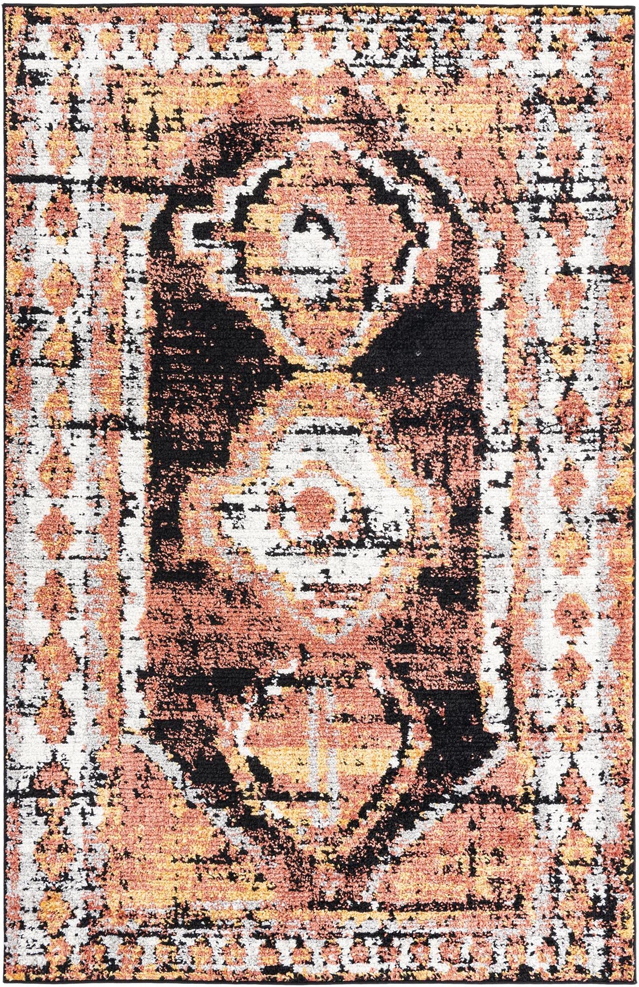 Rugs.com Tagine Collection 5' x 8' Terracotta Medium-Pile Area Rug - Soft Living Room Rug, Cozy Kitchen Mat, Durable Entryway Carpet for Home Decor