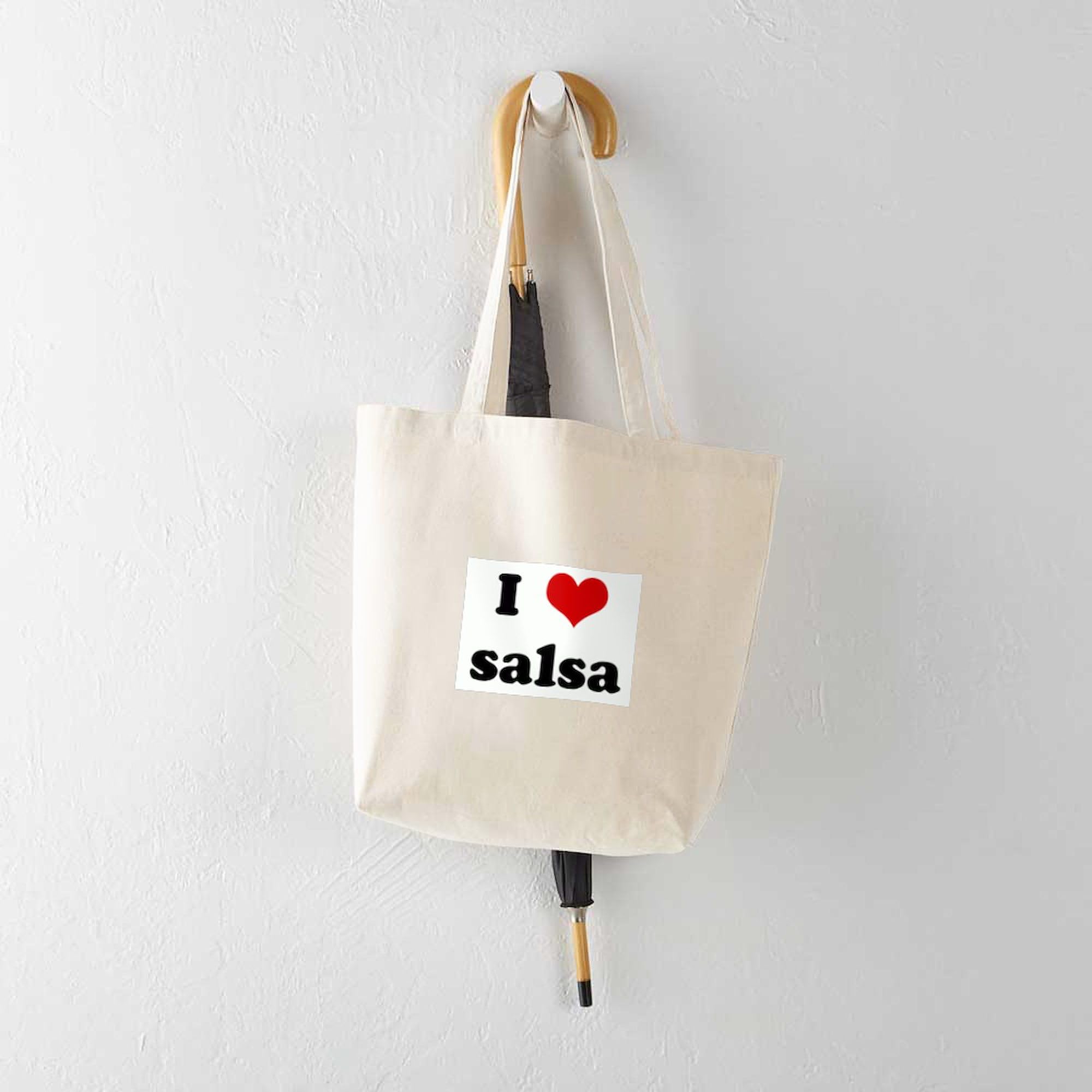 I Love Salsa Tote Bag - Natural Canvas Reusable Shopping Bag for Groceries, Beach & Everyday Use | Eco-Friendly & Durable