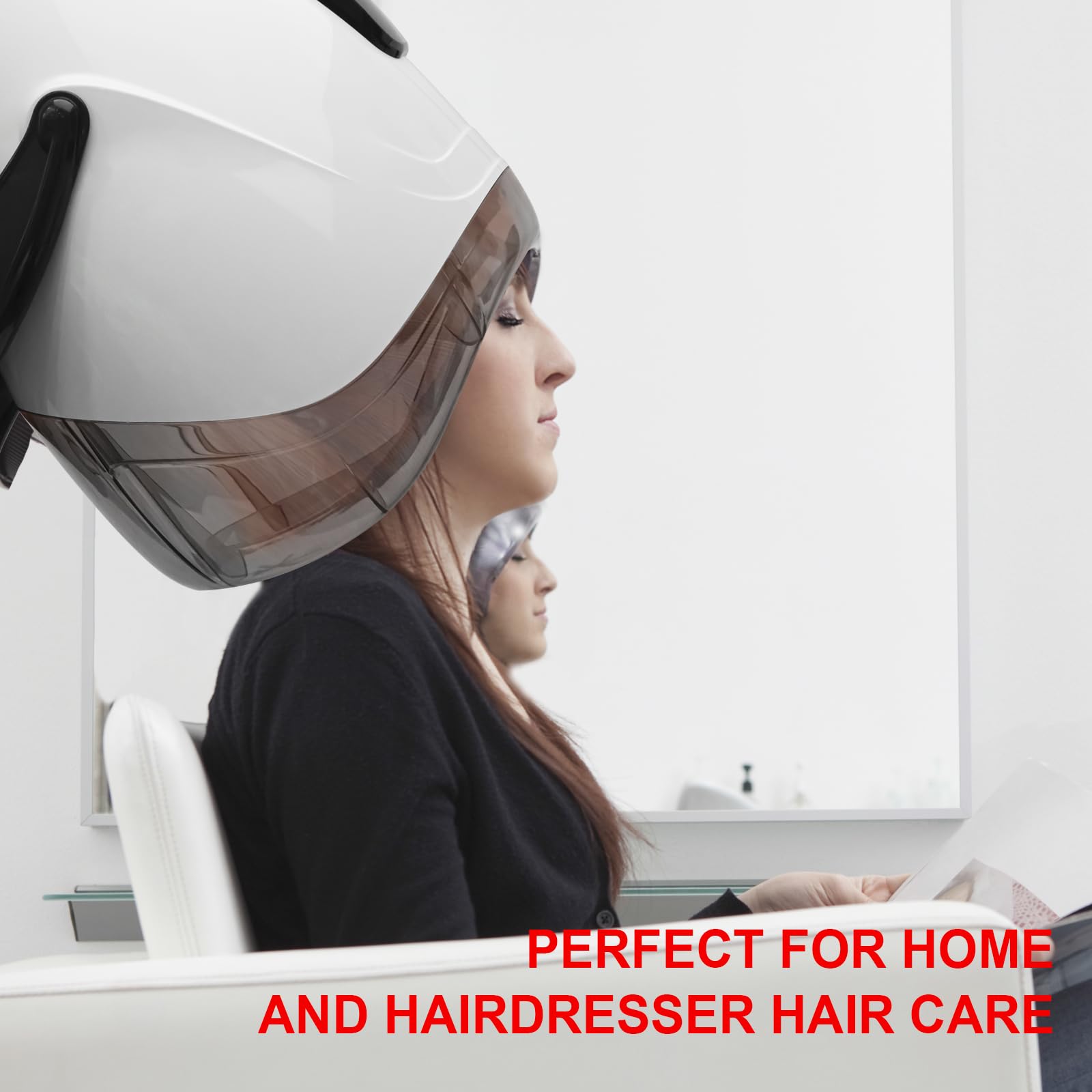 Professional 1000W Ionic Hair Dryer with Hood - Salon-Grade Hair Drying Machine for Home & Professional Use | Adjustable Temperature & Timer | Elitzia ET1717W White (5-Leg Stand with Smart Control) - Perfect for Salons, Home Styling & Quick Drying