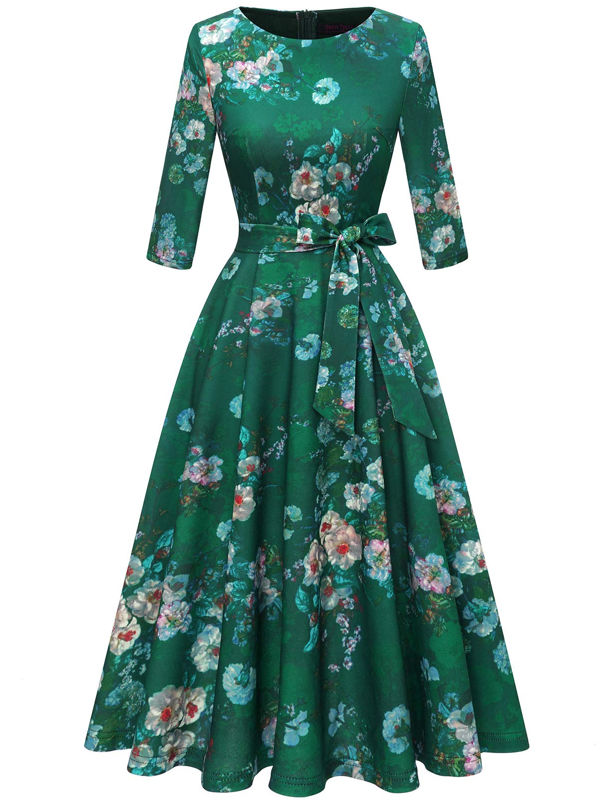 Vintage 3/4 Sleeve Cocktail Dress for Women - Elegant Church & Wedding Guest Formal Dress - Spring 2025 Collection - Perfect for Parties, Bridal Showers & Special Occasions