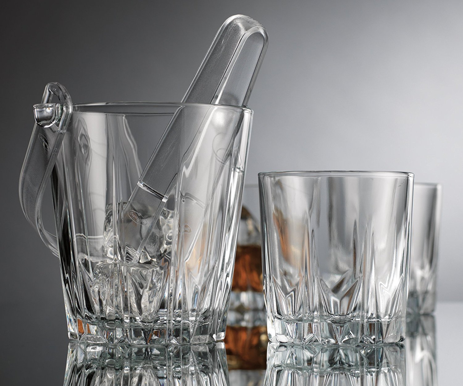 Premium 6-Piece Clear Ice Bucket Set for Cocktails & Beverages – Home Bar Essentials & Party Serving Accessories