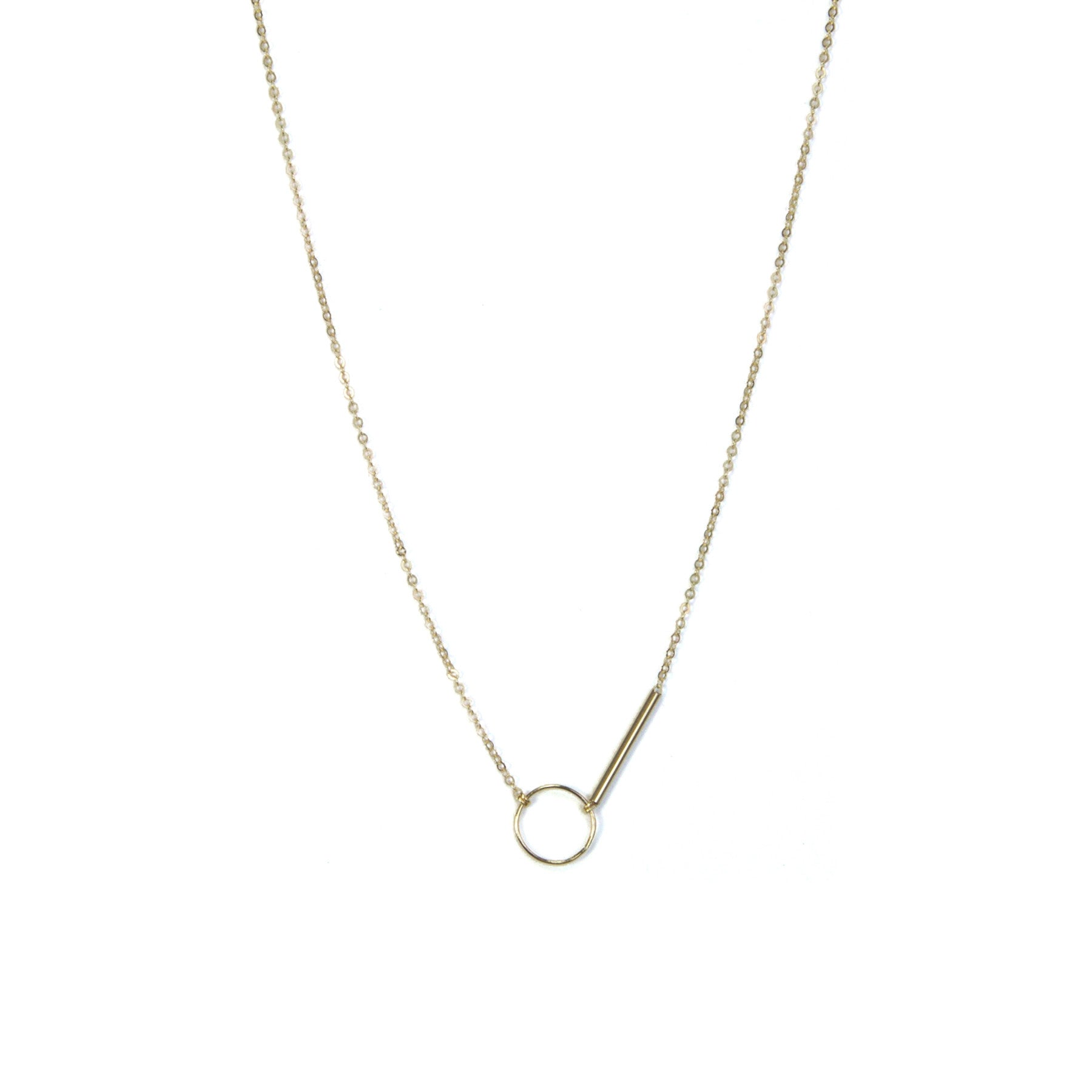 Elegant Circle and Bar Necklace for Women - Minimalist Gold Pendant Jewelry Gift for Her - Perfect for Everyday Wear, Date Nights & Special Occasions