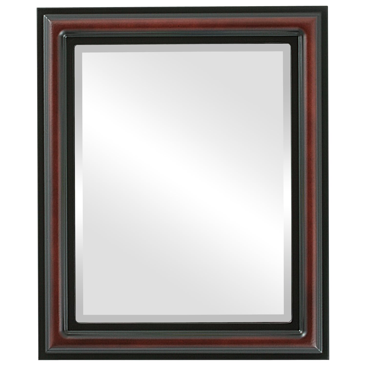 Philadelphia Style Rosewood Rectangle Beveled Wall Mirror - 16x20 Inches - Elegant Home Decor for Living Room, Bedroom & Entryway