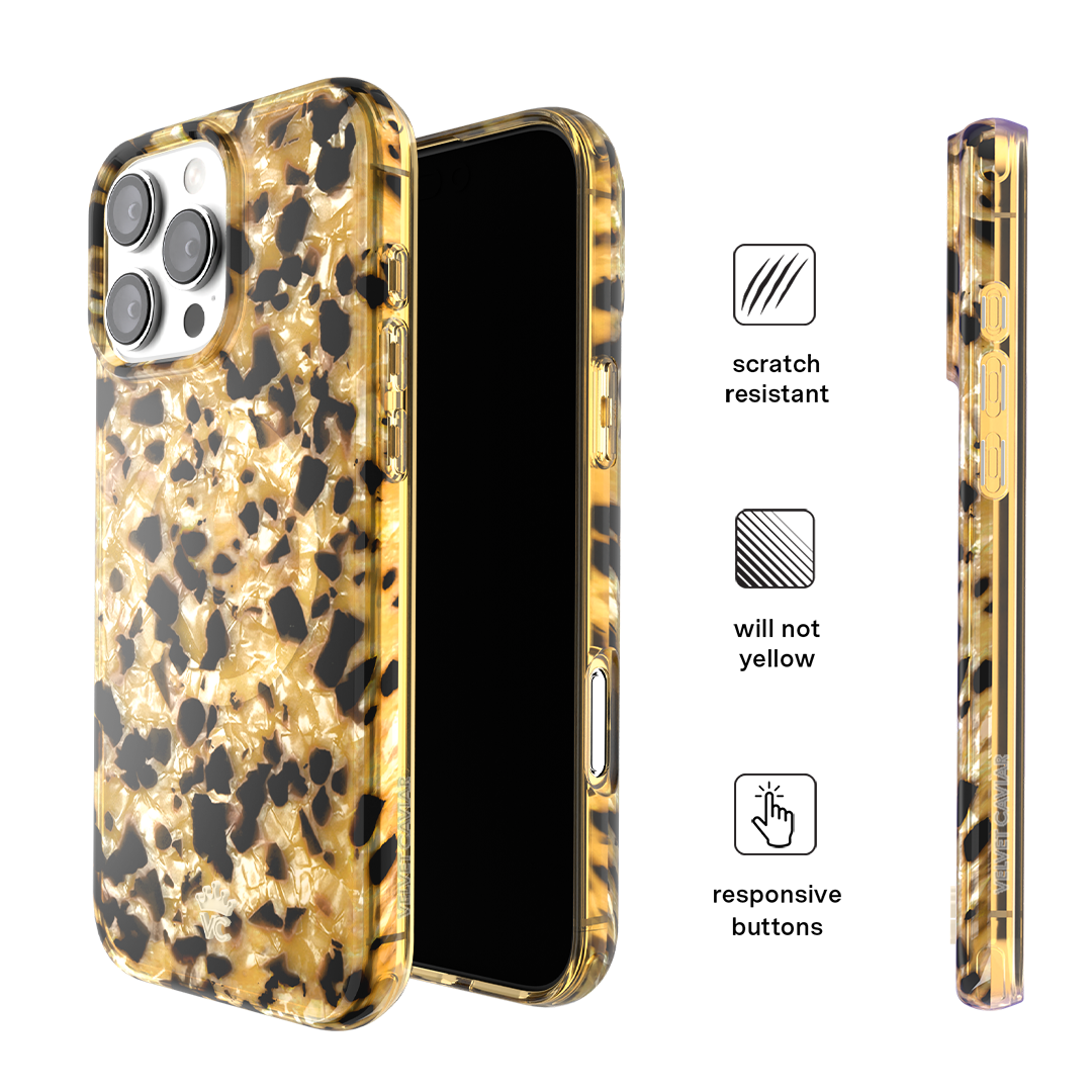 Stylish Blonde Tortoise Shell iPhone Case - Trendy & Durable Phone Cover for iPhone [Model] - Perfect for Everyday Use, Work & Travel