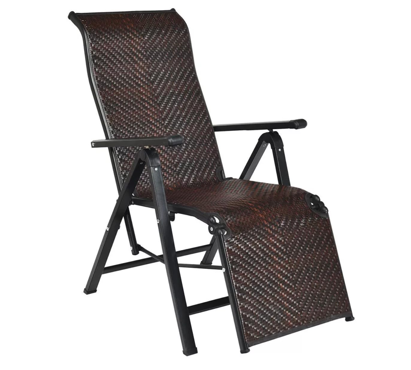 Outdoor Folding Sun Lounge Chair - Durable Wicker Poly Rattan Recliner with Solid Aluminum Frame - Perfect for Poolside, Patio, Garden Relaxation & Sunbathing