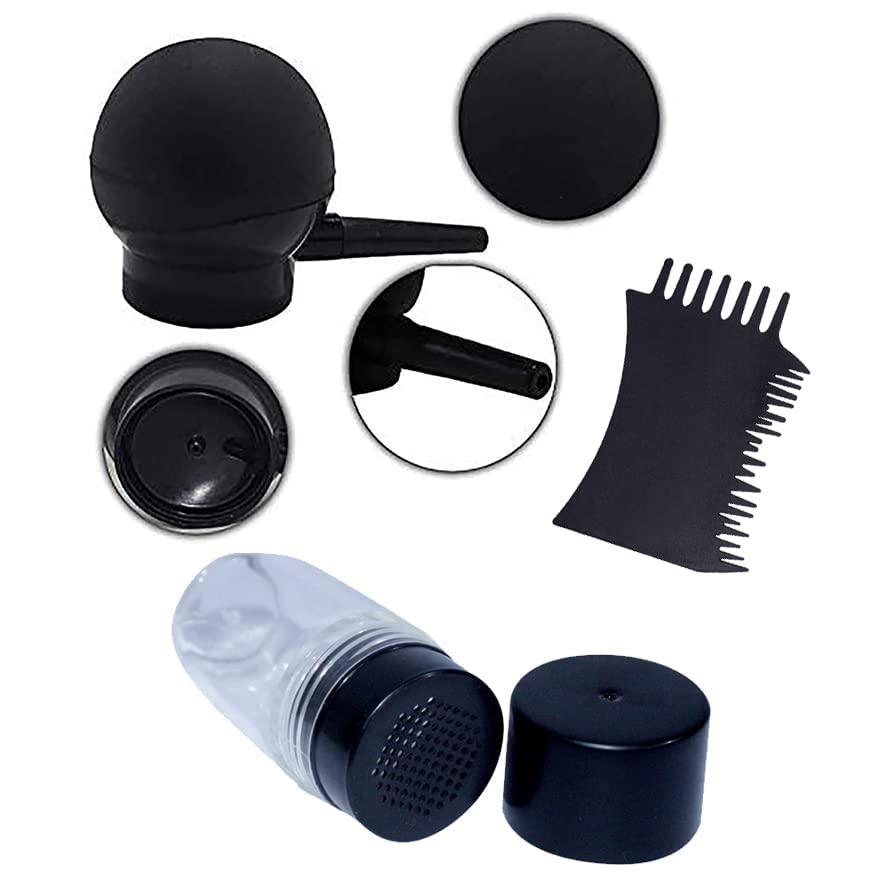 LEYSIN Hair Fibers Kit with Spray Applicator Pump, Empty Bottle & Hairline Comb - Instant Thickening for Thinning Hair in Men & Women (Pack of 1) | Perfect for Daily Use, Special Occasions & Confidence Boosting