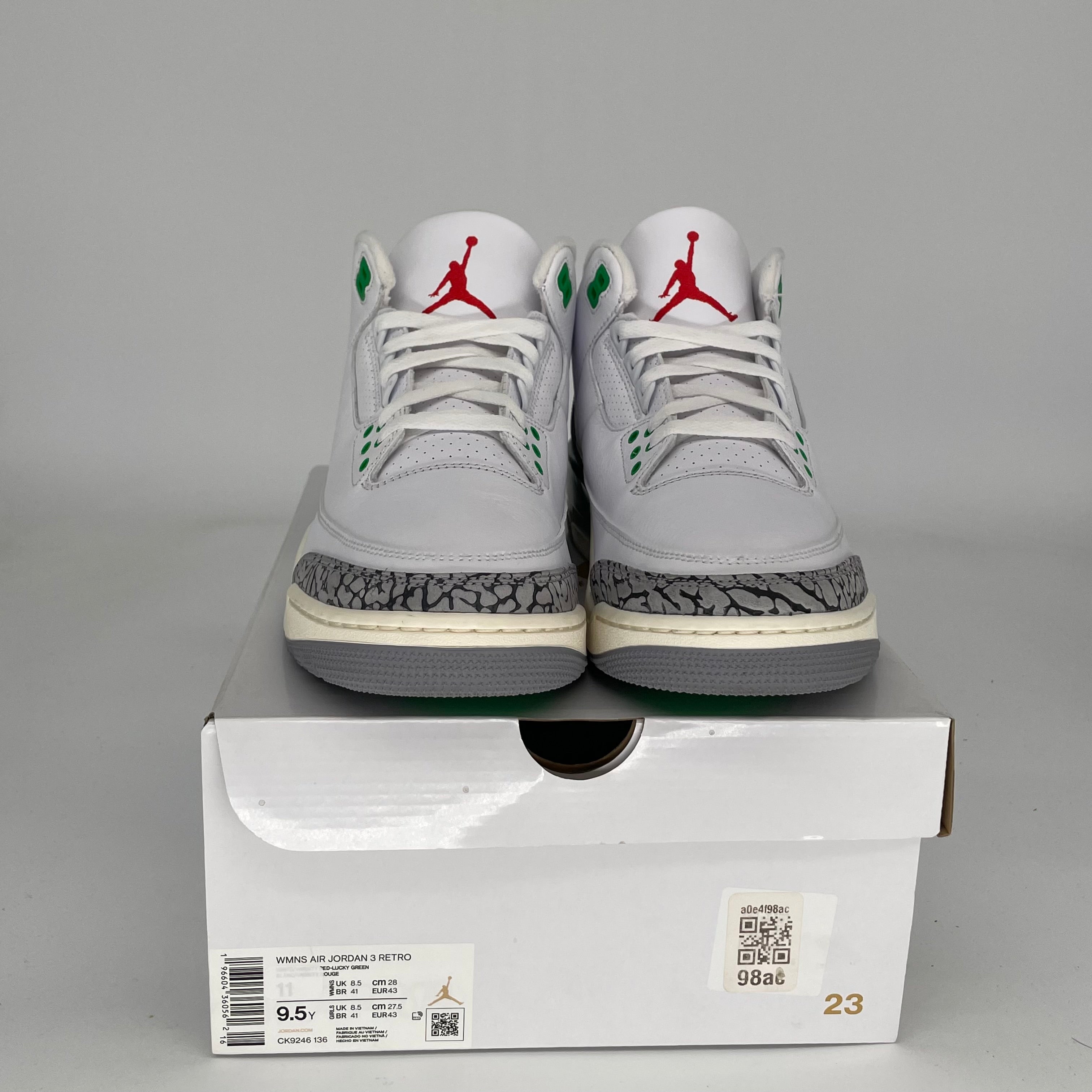 AIR JORDAN 3 Lucky Green Women's Basketball Shoes Size 9.5/11W - Style CK9246-136 | Retro Sneakers for Casual Wear, Gym & Street Fashion