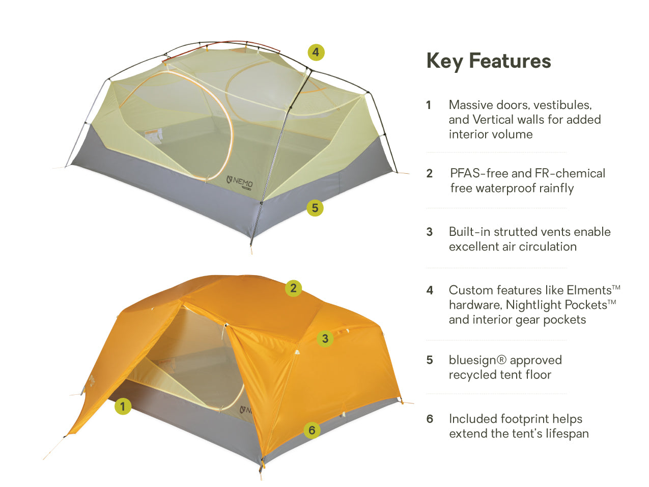 Lightweight Aurora™ 3-Person Backpacking Tent with Waterproof Footprint - Perfect for Camping, Hiking & Outdoor Adventures
