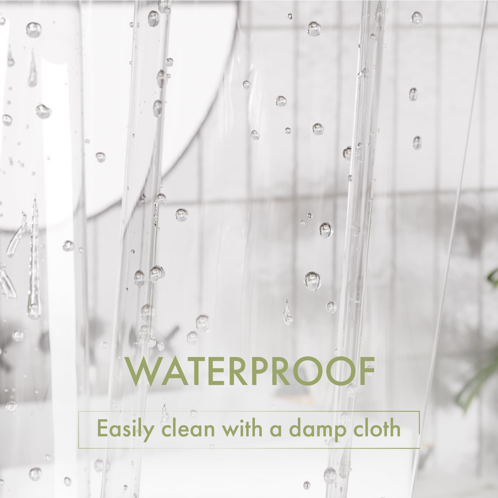 AmazerBath Extra Long Clear PEVA Shower Curtain Liner - 72x96 Inches, Waterproof Bathroom Liner with 3 Magnets for Tall Showers | Perfect for Large Bathtubs, Spacious Bathrooms & Hotel Use