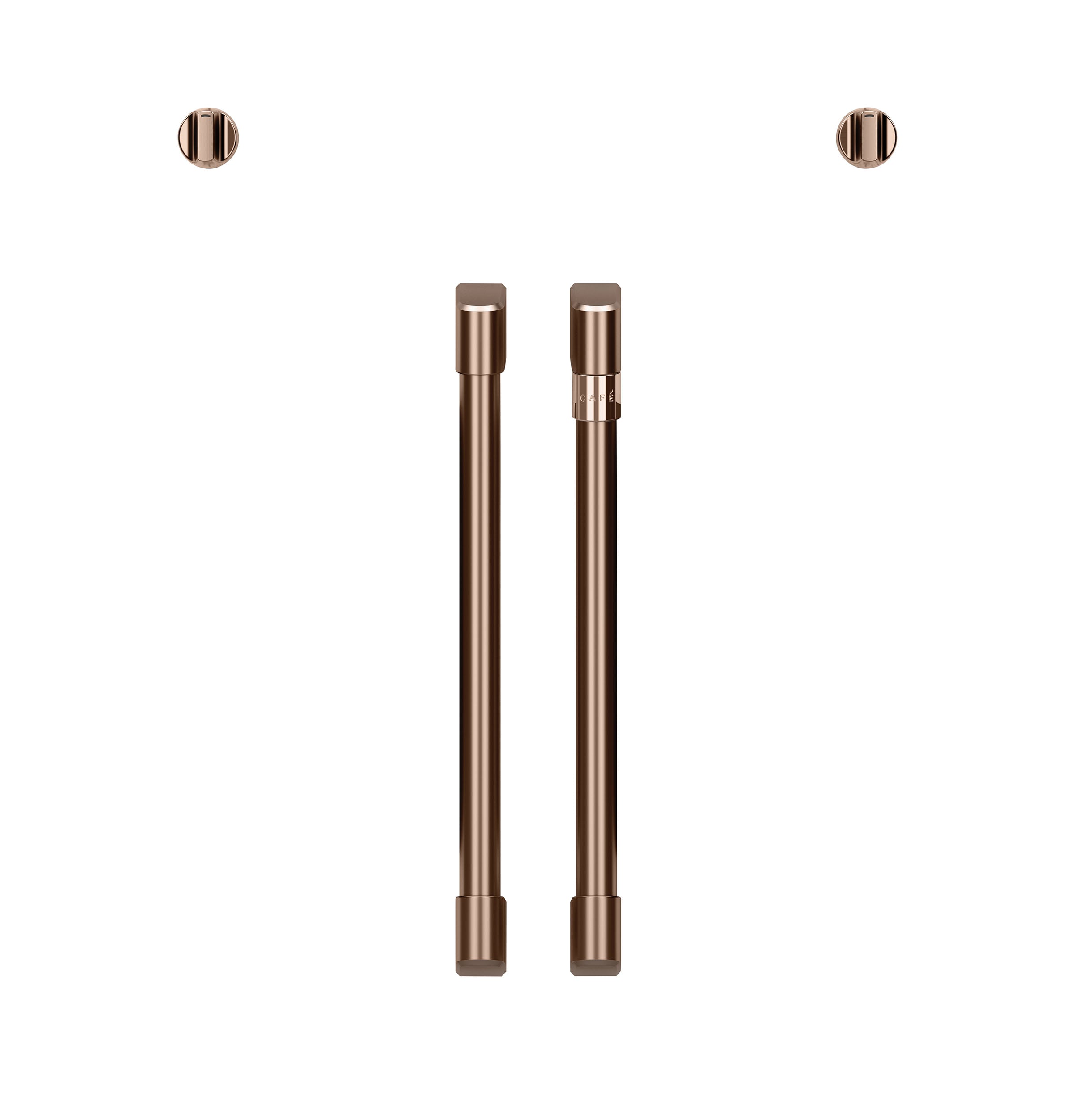 Brushed Copper French Door Handles and Knobs Set - 2Pcs Handles & 2Pcs Knobs for Elegant Home Décor - Perfect for Interior Doors, Cabinets, and Vintage Style Furniture