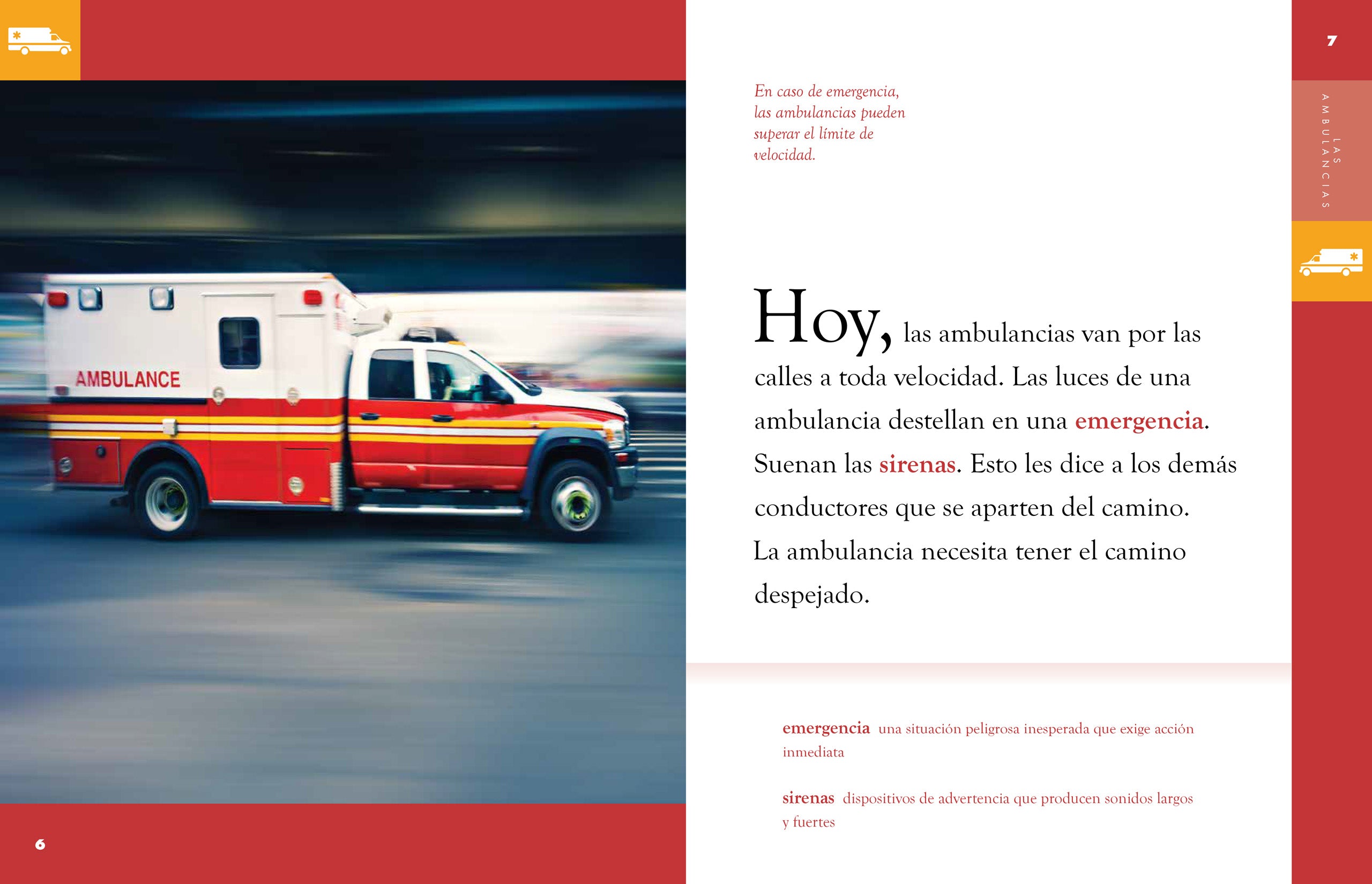 Las Ambulancias 9781640261037 - Emergency Vehicles Book for Kids in Spanish - Perfect for Learning, School Projects & Spanish Language Education