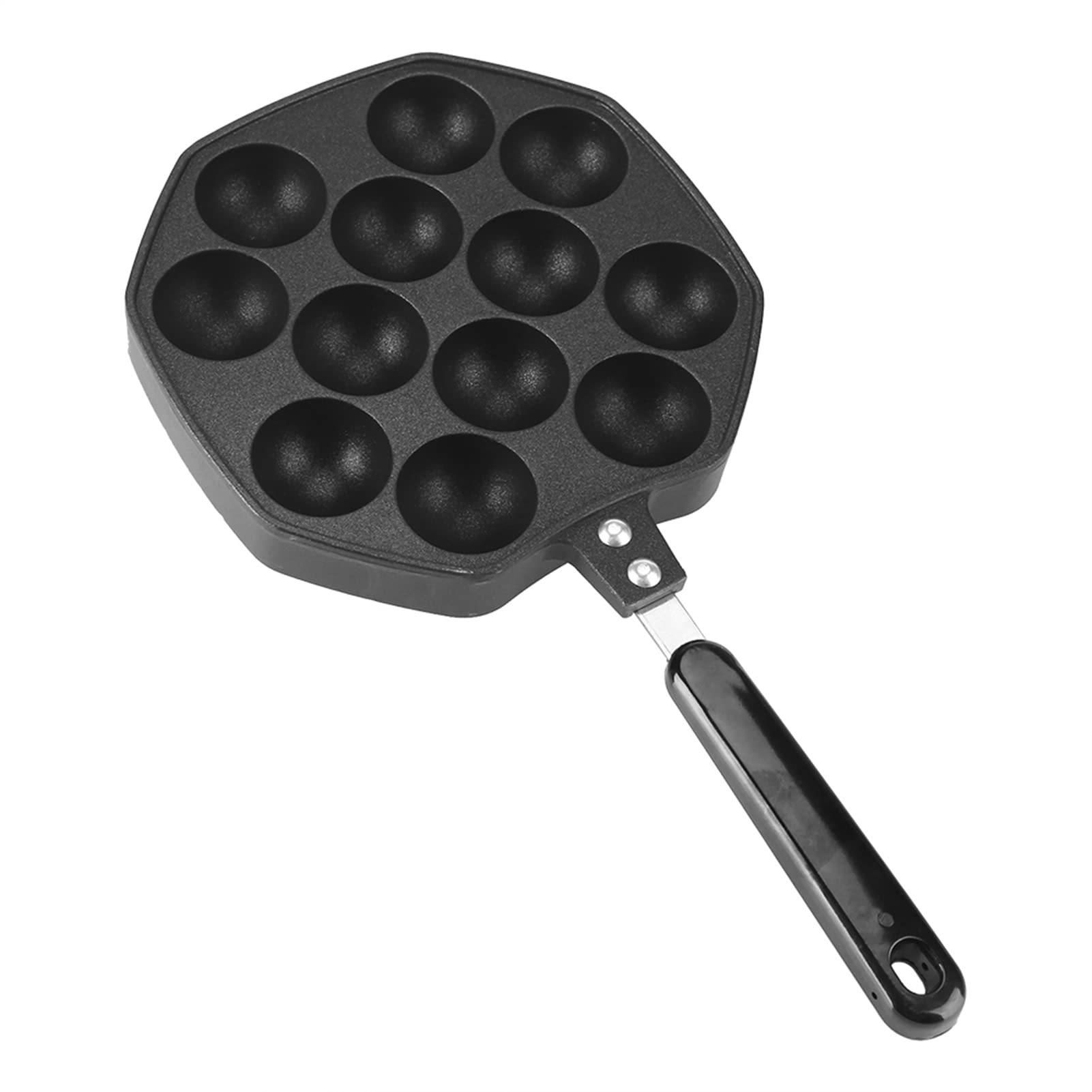 Non-Stick Aluminum Egg Waffle Pan & Takoyaki Maker - 12 Cavity Octopus Ball Grill for Perfect Pancake Balls, Puffs & Japanese Street Food | Ideal for Home Cooking, Party Snacks & Asian Cuisine Lovers