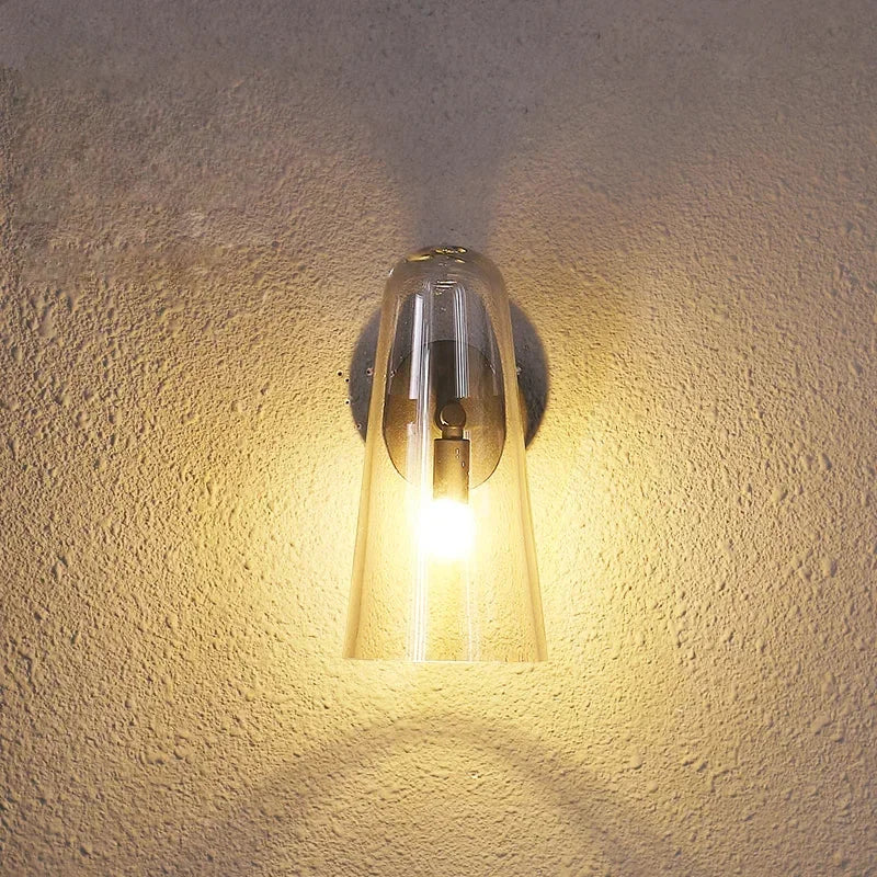 Verdant Glow Modern Glass Wall Sconce - Energy Efficient LED Wall Light Fixture for Bedroom, Living Room & Hallway Decor