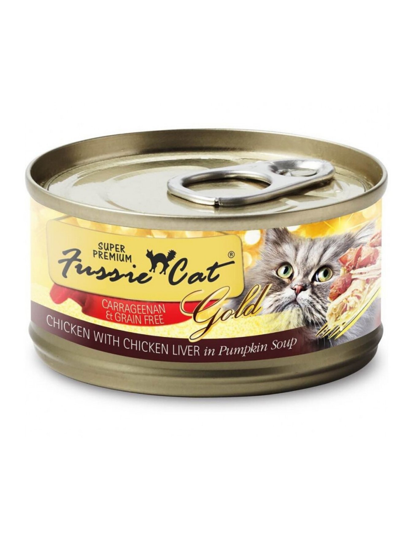 Fussie Cat Super Premium Gold Label Chicken with Chicken Liver in Pumpkin Soup Cat Wet Food 80g - Grain-Free, High Protein Wet Cat Food for Adult & Senior Cats - Perfect for Picky Eaters & Digestive Health