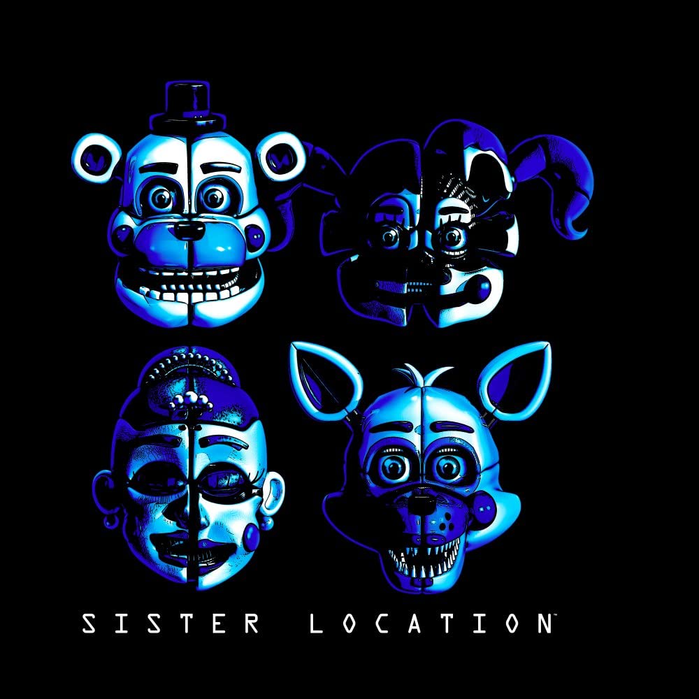 Five Nights at Freddy's Sister Location Shadow Faces Black T-Shirt for Boys | Horror Game Fan Merch | Cosplay & Gaming Events