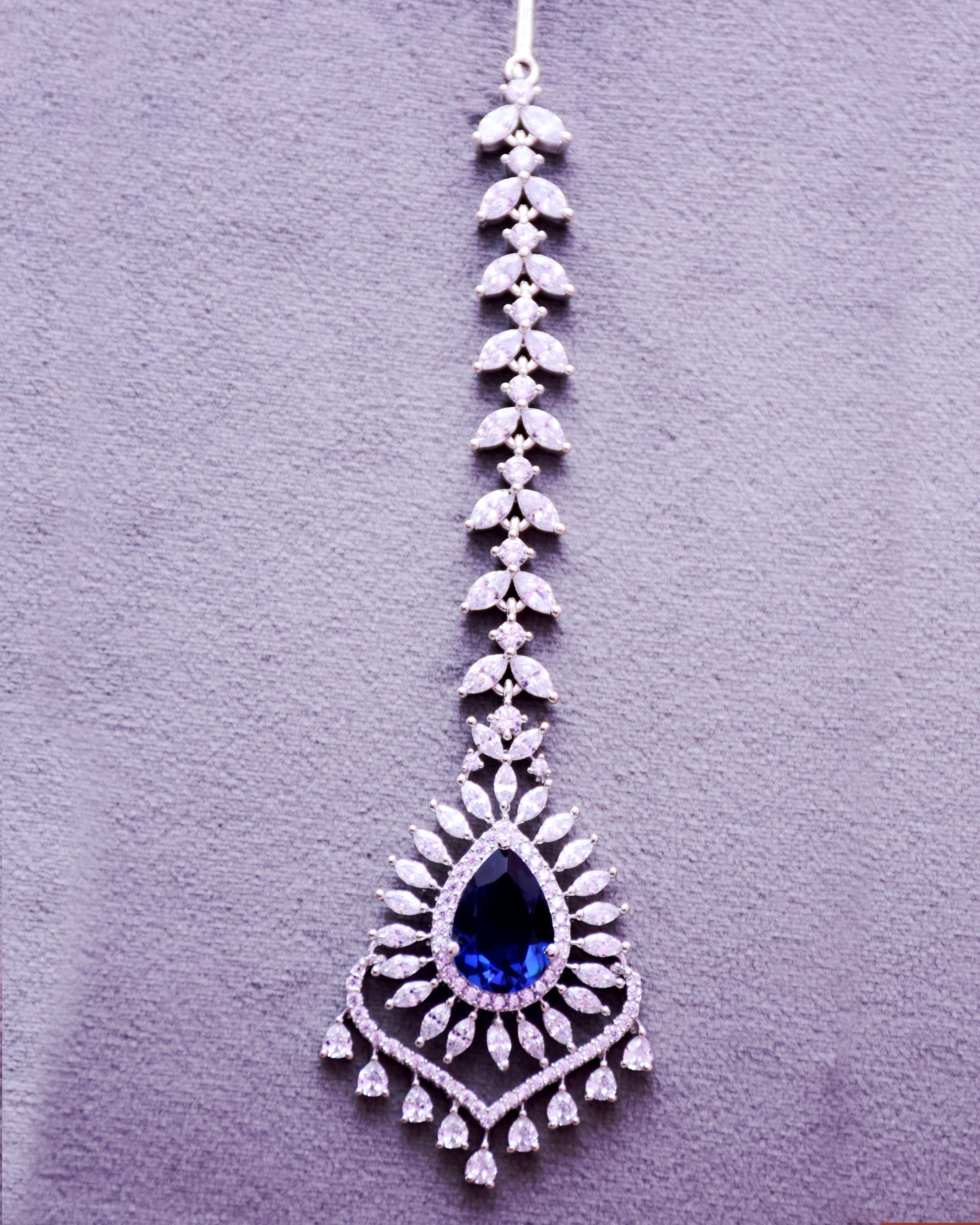 Stylish American Diamond Maang Tikka for Weddings & Parties - Elegant Hair Accessory for Brides & Celebrations (D86)