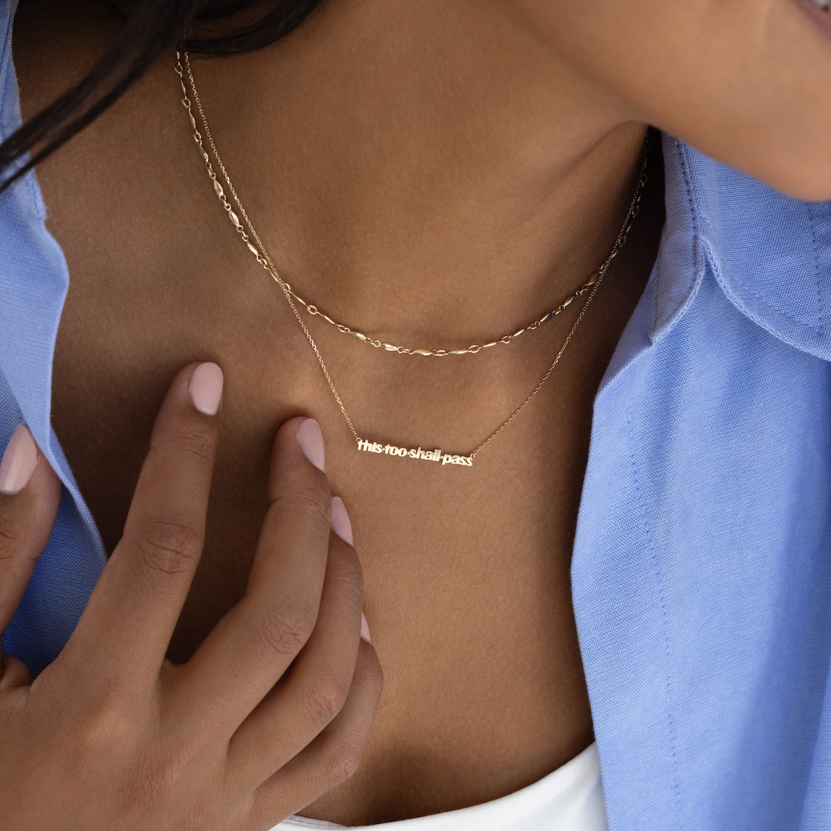 This Too Shall Pass Necklace - Inspirational Jewelry for Women, Motivational Gift for Strength & Hope - Perfect for Daily Wear, Meditation & Special Occasions