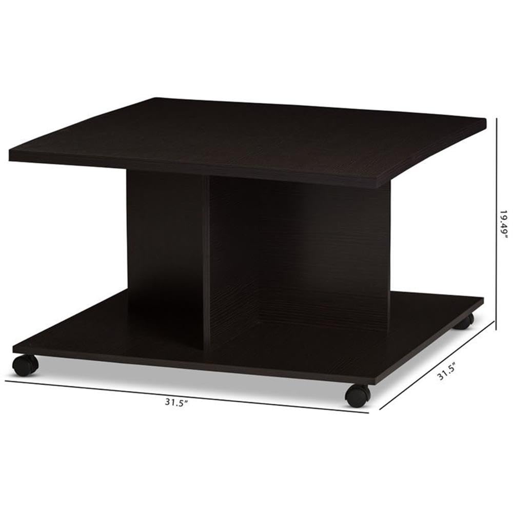 Modern Wenge Brown Coffee Table - Contemporary Living Room Furniture for Home & Office Decor