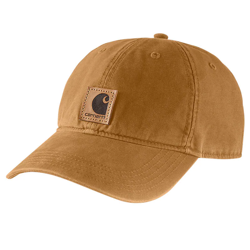 Carhartt Men's Canvas Baseball Cap - Durable Brown Work Hat for Outdoor, Hiking & Casual Wear