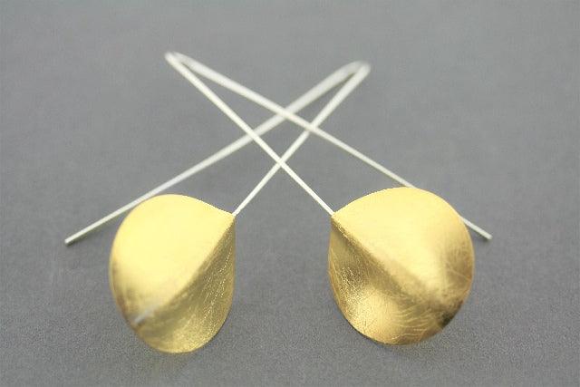 22K Gold Over Silver Long Drop Earrings for Women - Elegant Dangle Jewelry for Parties, Weddings & Special Occasions