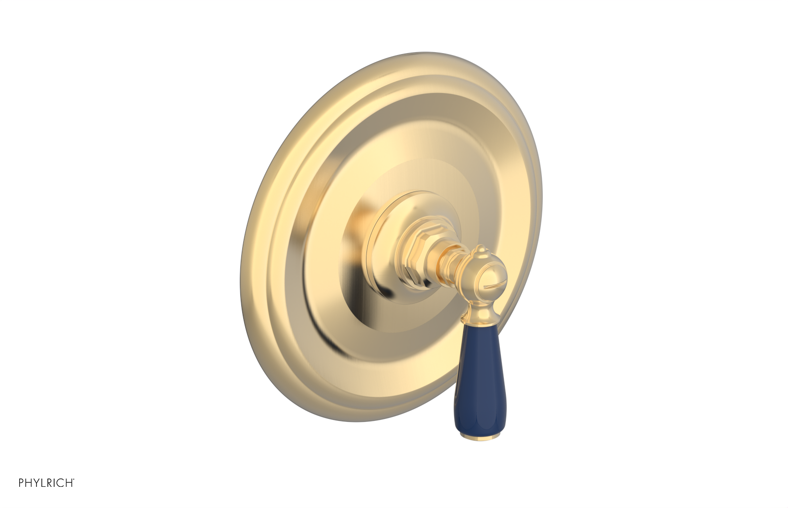 Jamestown Pressure Balance Shower Plate & Handle Trim Kit with Navy Blue Accents - 4