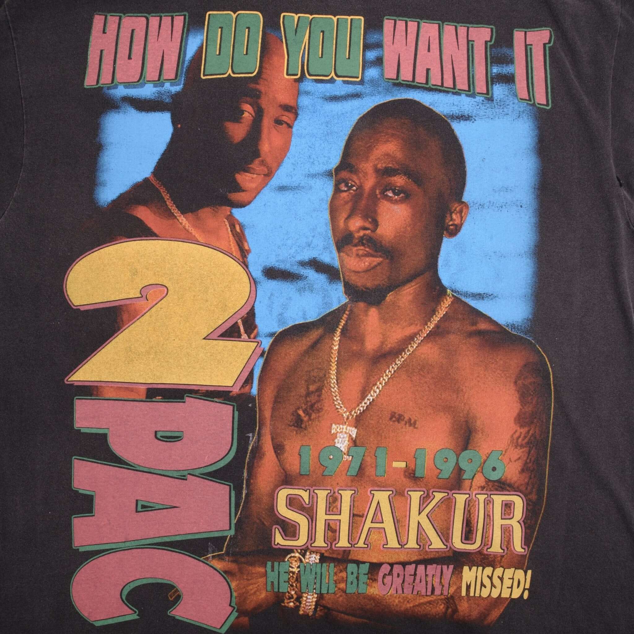 Vintage 2Pac Tupac Rap T-Shirt - Bootleg Live Die by the Gun Graphic Tee - Single Stitch XL - 90s Hip Hop Streetwear for Concerts & Casual Outfits